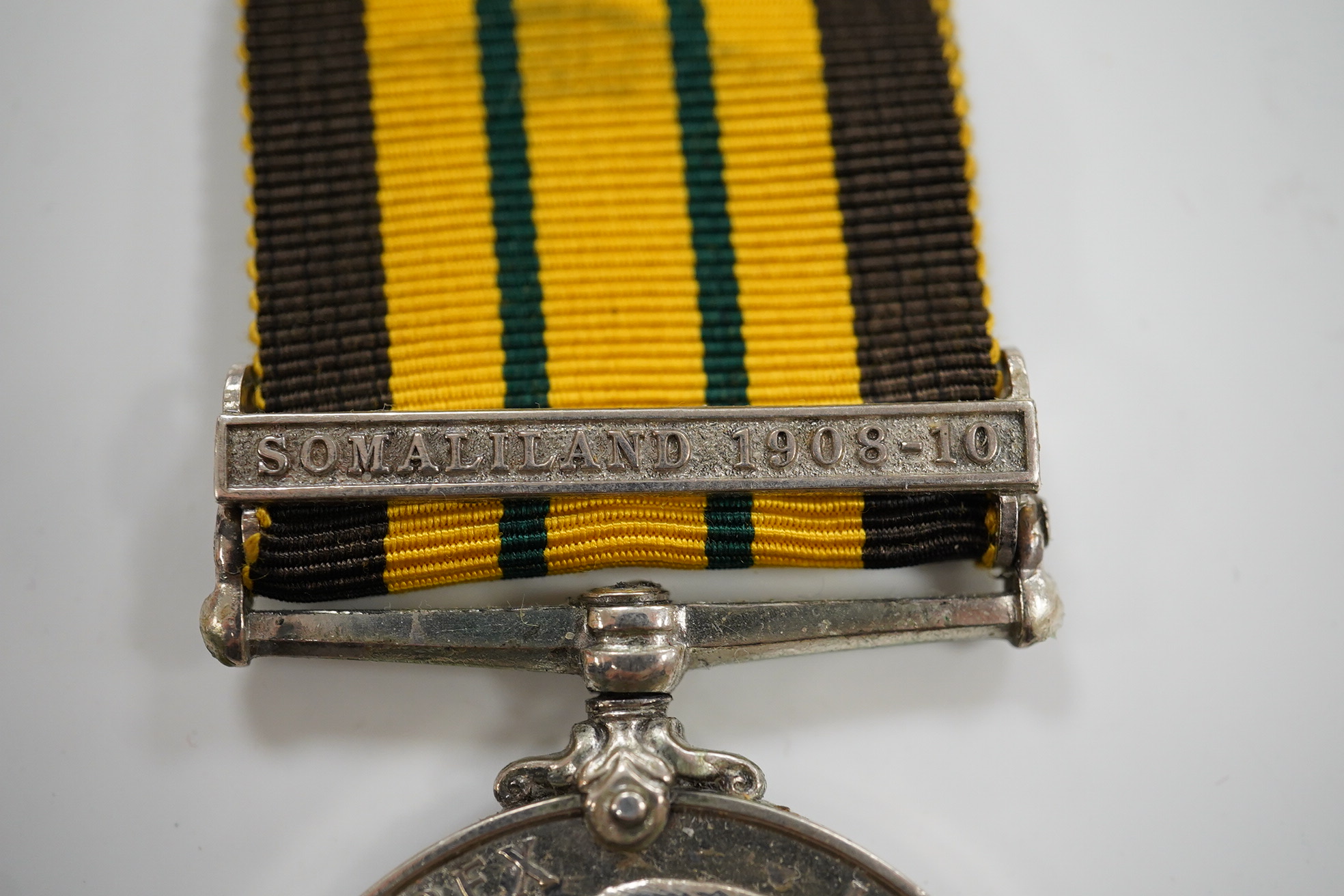 An Africa General Service medal with Somaliland 1908-10 clasp to 94 H.VLDR DHERO KHAN, 76/PUNJABIS